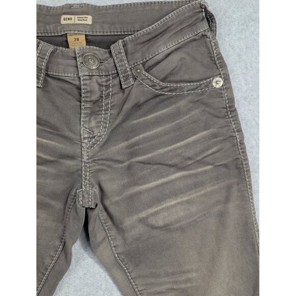 True Religion Geno Jeans Womens 28 Gray Relaxed Slim Stretch Designer Pants - Picture 3 of 16